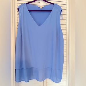 Michael Kors blue sleeveless blouse